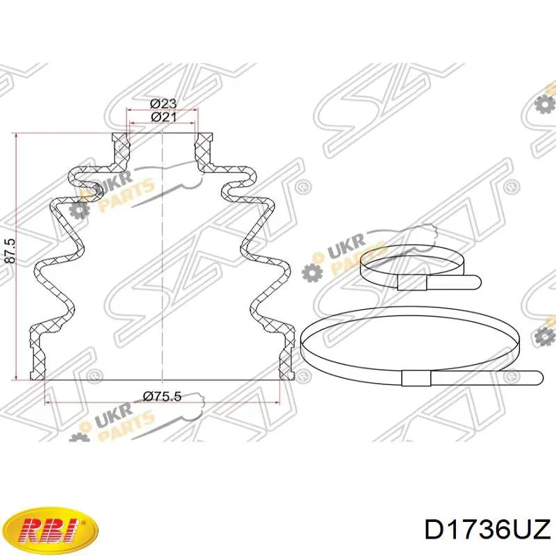 Купити D1736UZ RBI Пильник шарніра приводу