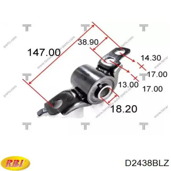 Сайлентблок переднього нижнього важеля D2438BLZ RBI