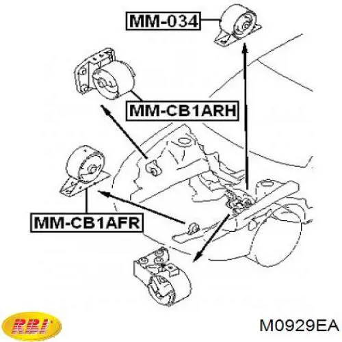 Купити M0929EA RBI Задня опора двигуна