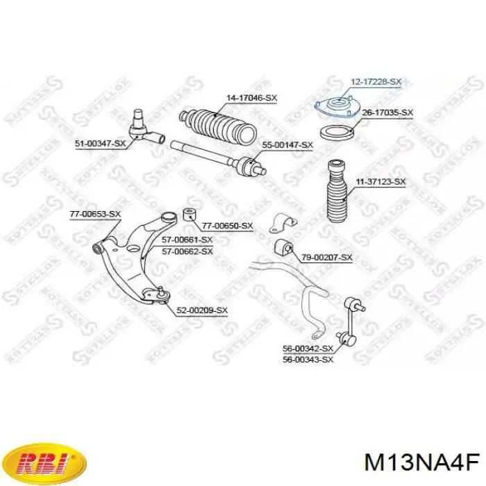 Опора амортизатора переднього M13NA4F RBI