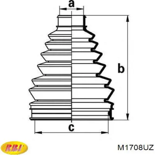 Пильник ШРУСа внутрішній M1708UZ RBI