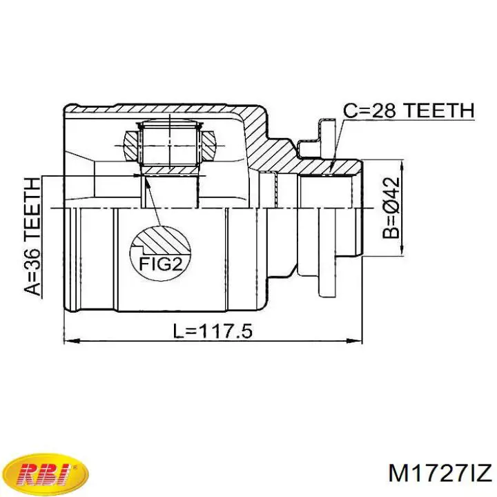 M1727IZ RBI Пильник ШРКШ внутрішній, передній півосі