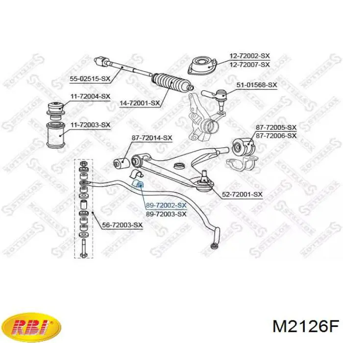 Втулка переднього стабілізатора M2126F RBI