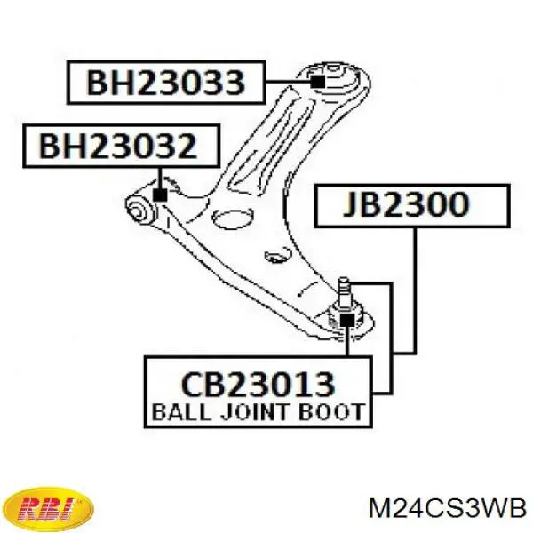 Сайлентблок нижнього важеля передньої підвіски RBI M24CS3WB ціна, від 7.28 USD