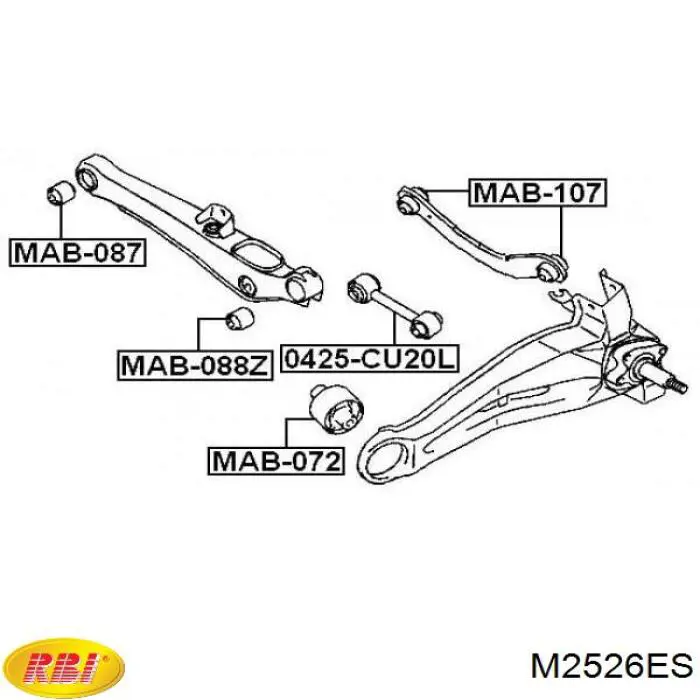 M2526ES RBI Сайлентблок задньої тяги