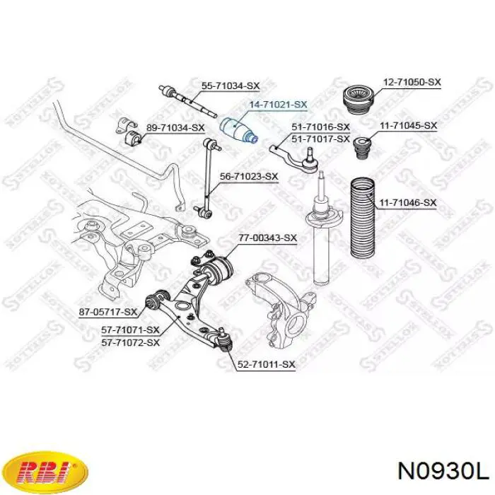 N0930L RBI подушка (опора двигуна, права (сайлентблок))