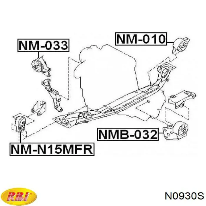 NMS2292 NIPPON MOTORS подушка (опора двигуна, передня)