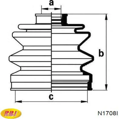Купити N1708I RBI Пильник шарніра приводу