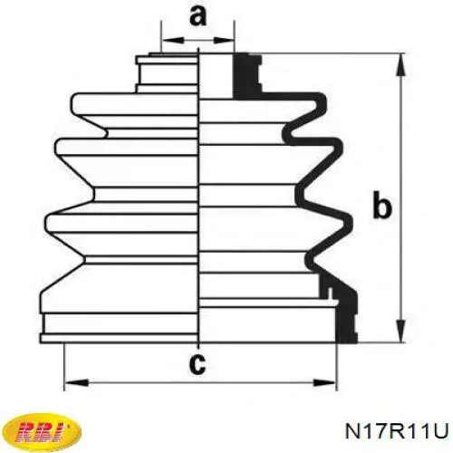 Пильник ШРУСа зовнішній N17R11U RBI