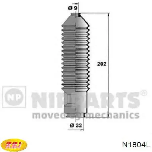 N1804L RBI Пильник рульового механізму/рейки, правий