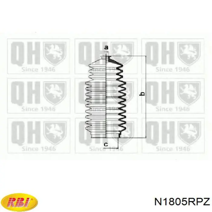 Чохол рульової рейки правий RBI N1805RPZ ціна, від 5.77 USD