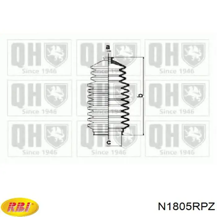 Купити N1805RPZ RBI Пильник рульового механізму/рейки, лівий