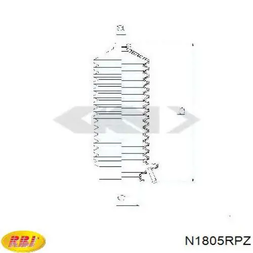 Пильник рульового механізму/рейки, лівий N1805RPZ RBI