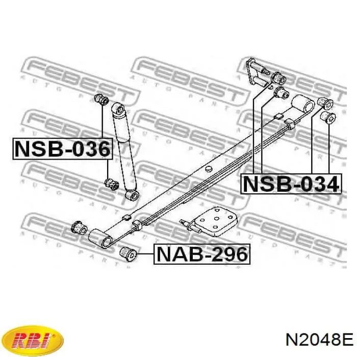 Сайлентблок ресори, задній N2048E RBI