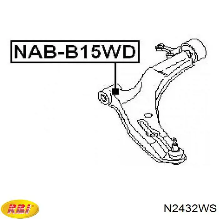 N2432WS RBI Сайлентблок переднього нижнього важеля