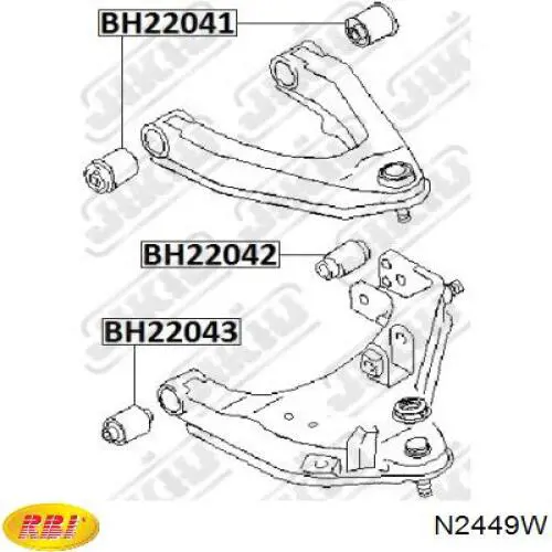 Купити N2449W RBI Сайлентблок передньої підвіски