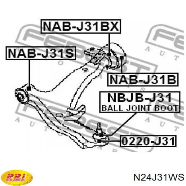 Купити N24J31WS RBI Сайлентблок передньої підвіски
