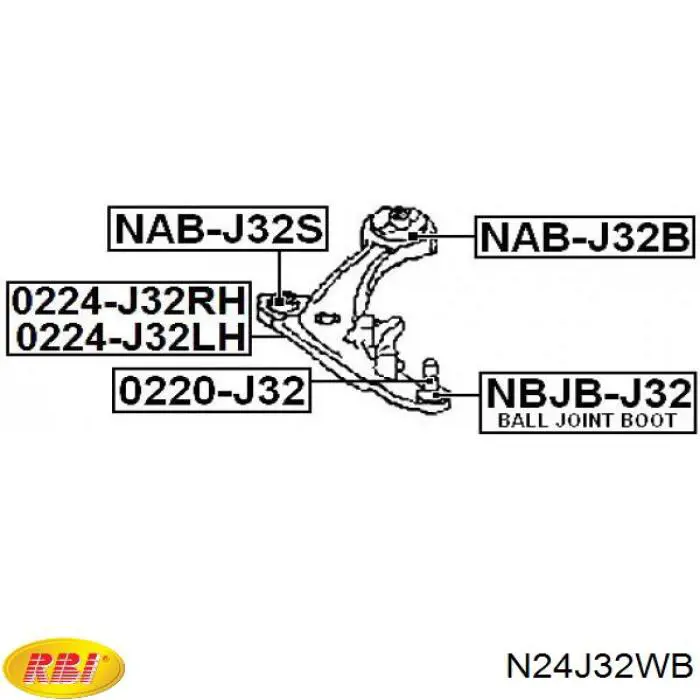 Купити N24J32WB RBI Сайлентблок передньої підвіски