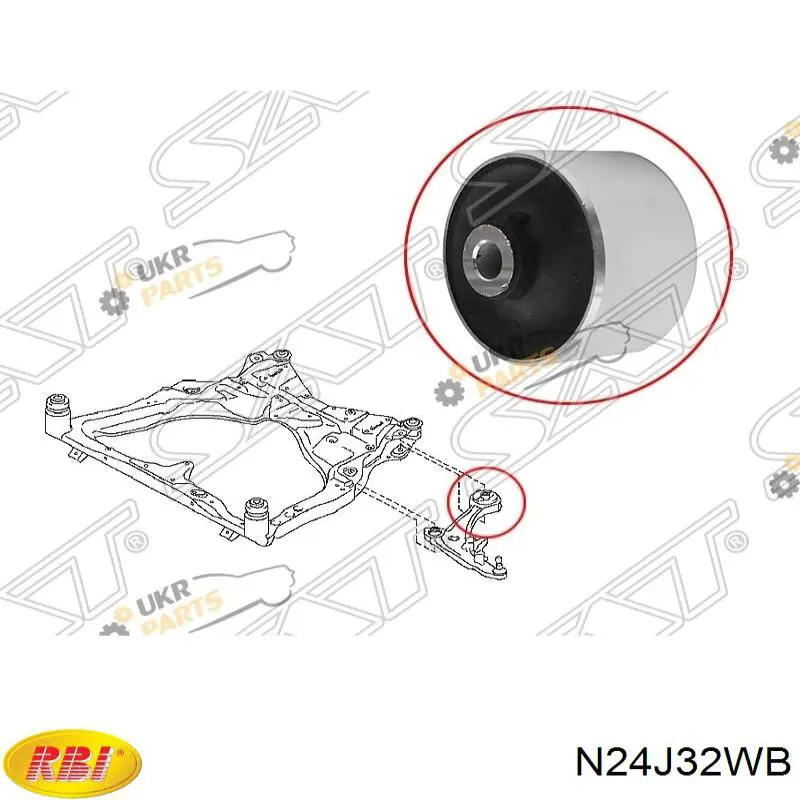 Сайлентблок переднього нижнього важеля N24J32WB RBI