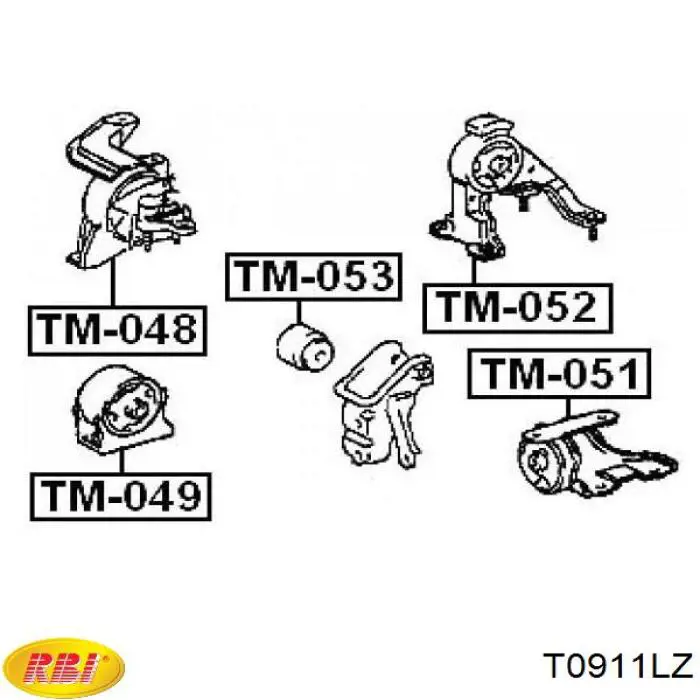 T0911LZ RBI Ліва опора двигуна