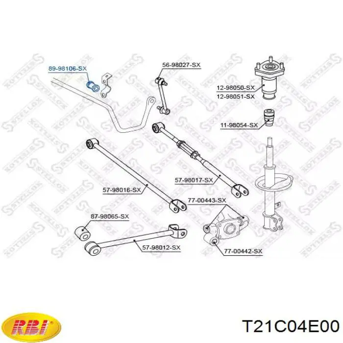Втулка стабілізатора заднього RBI T21C04E00 ціна, від 1.34 USD