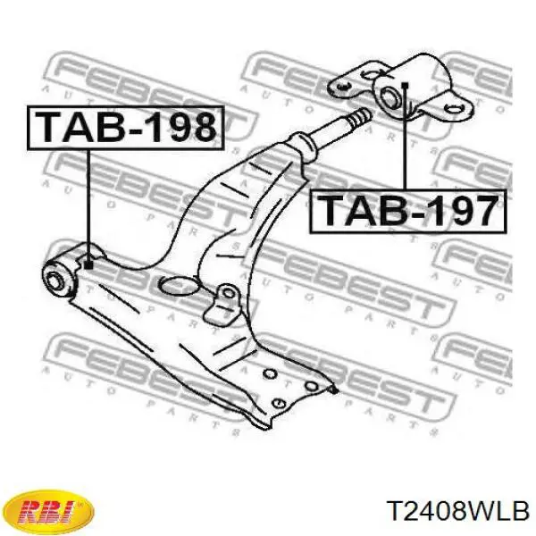 Сайлентблок переднього важеля T2408WLB RBI