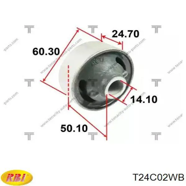 Сайлентблок переднього важеля T24C02WB RBI