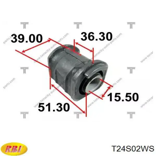 Сайлентблок переднього нижнього важеля T24S02WS RBI