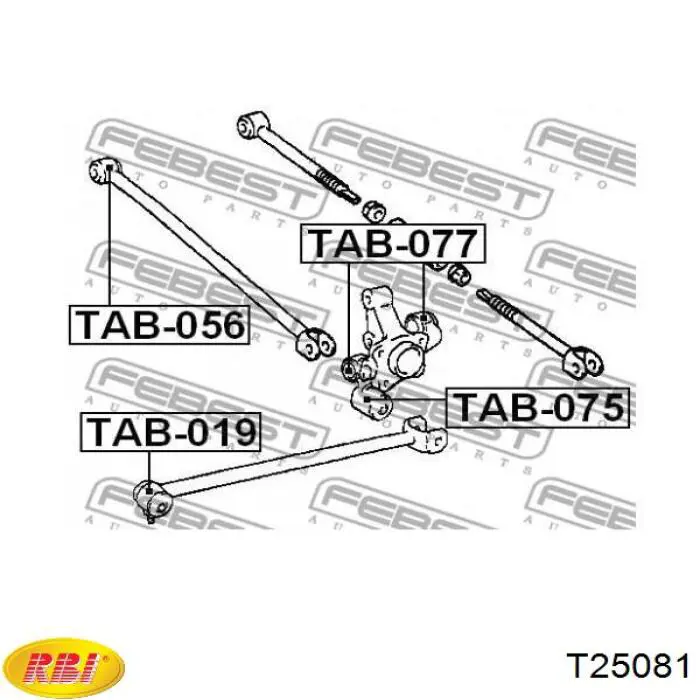 T25081 RBI Сайлентблок тяги поперечної, задньої підвіски