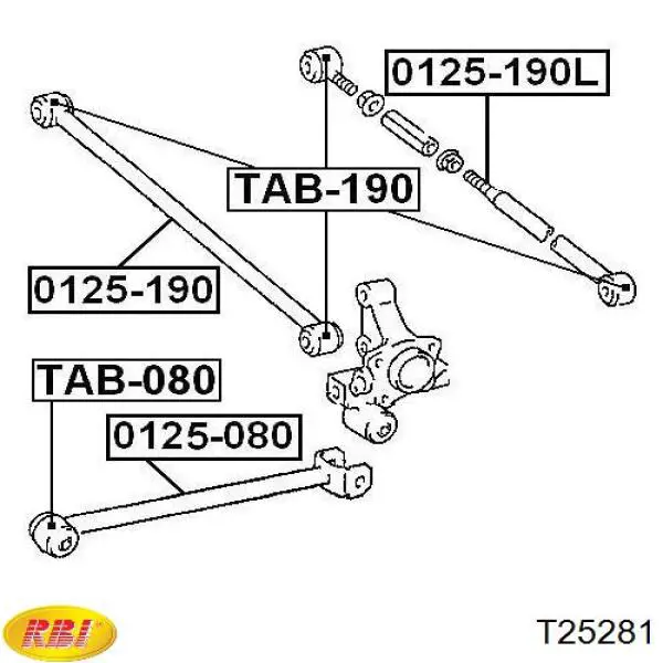 Сайлентблок переднього важеля T25281 RBI