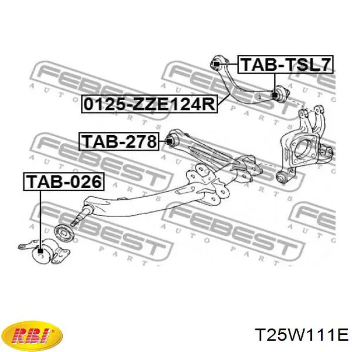 Сайлентблок заднього важеля RBI T25W111E ціна, від 4.51 USD