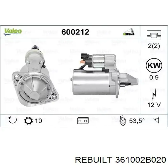 Стартер 361002B020 Rebuilt