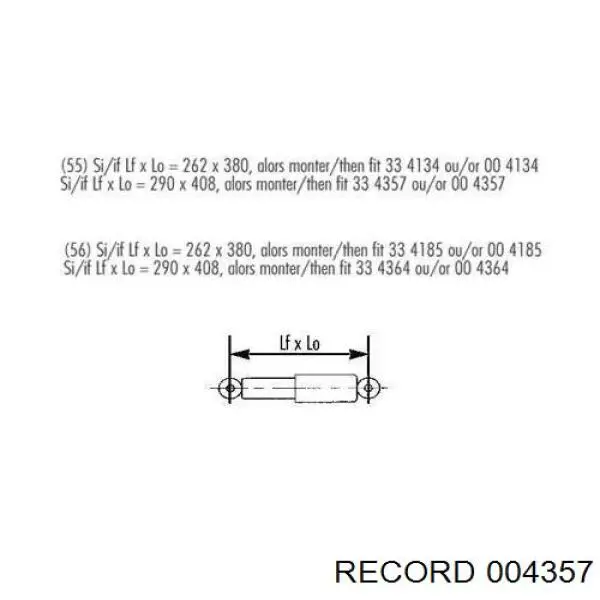Купити 004357 Record Стійка амортизатора задня