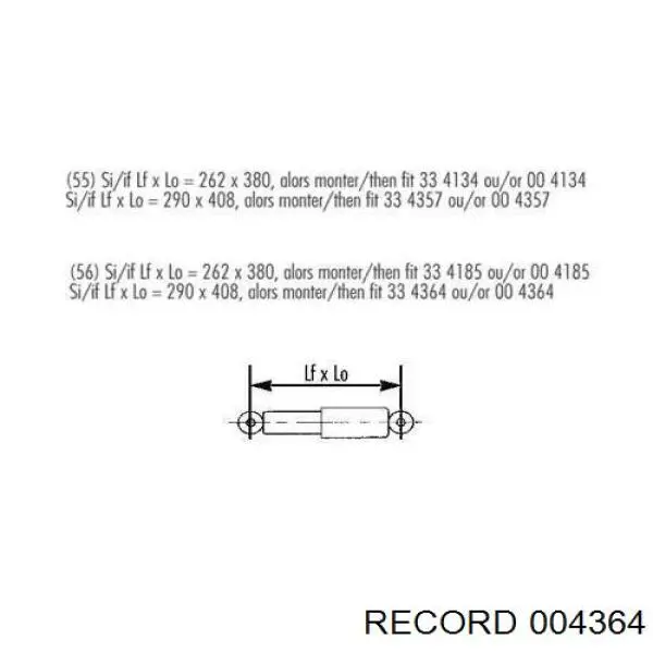 Купити 004364 Record Стійка амортизатора задня