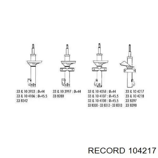 Стойка амортизатора передняя Ford 0101678 ціна, від 41.75 USD