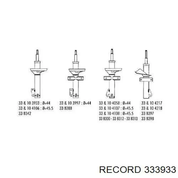 Амортизатор передній 333933 Record