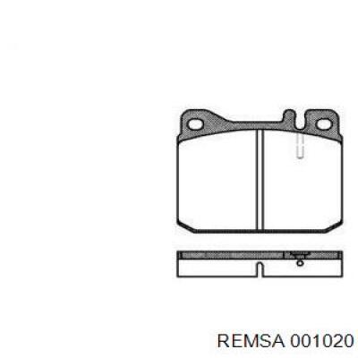 001020 Remsa колодки гальмівні передні, дискові
