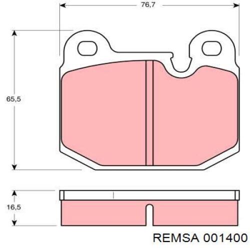 Купити 001400 Remsa Колодки гальмівні передні, дискові