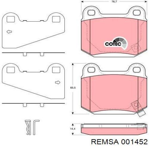 Купити 001452 Remsa Задні колодки