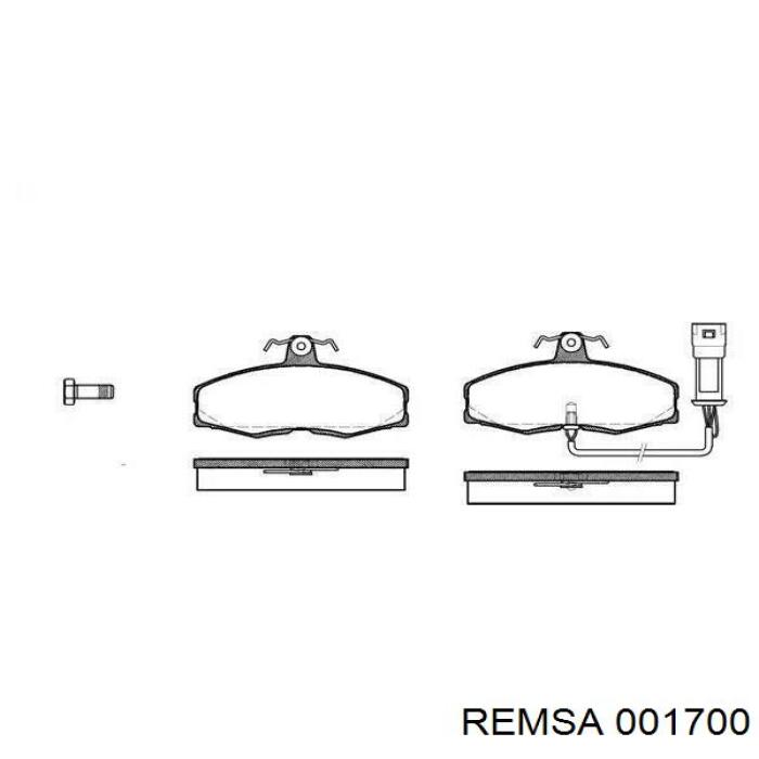 Колодки гальмівні передні, дискові 001700 Remsa