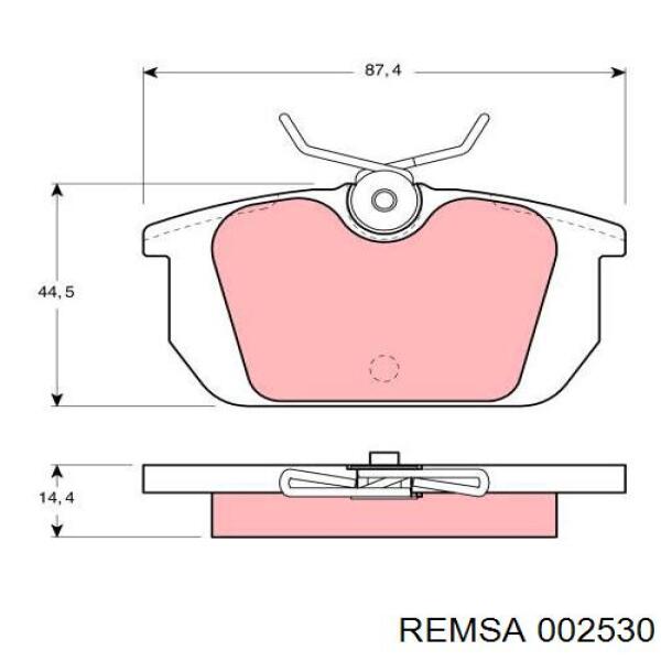 Задні гальмівні колодки 002530 Remsa
