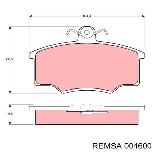 004600 Remsa колодки гальмівні передні, дискові