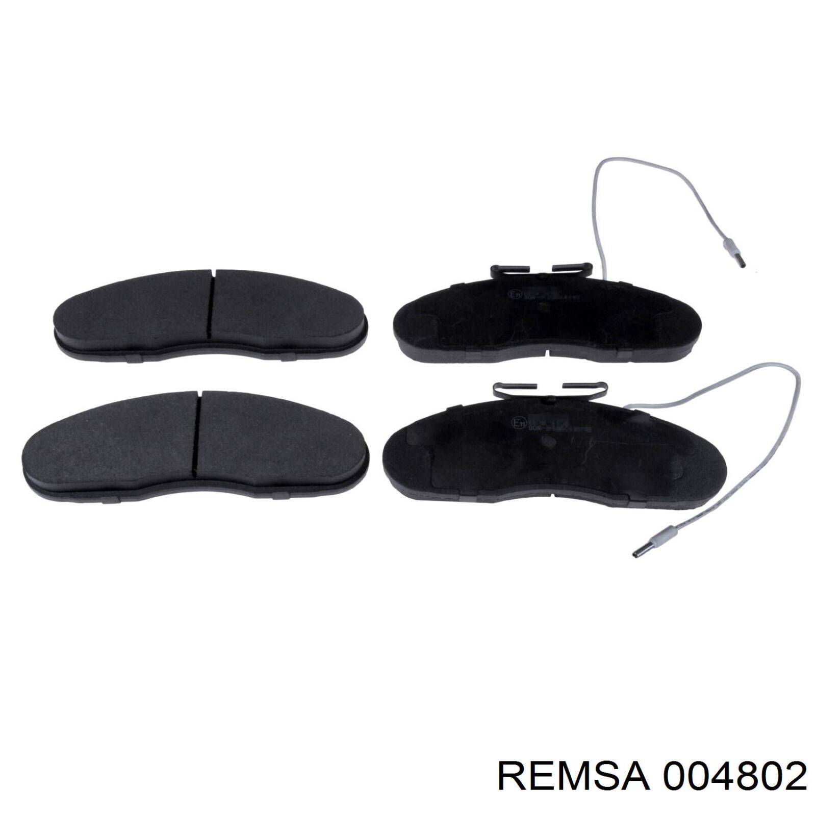 004802 Remsa колодки гальмівні передні, дискові