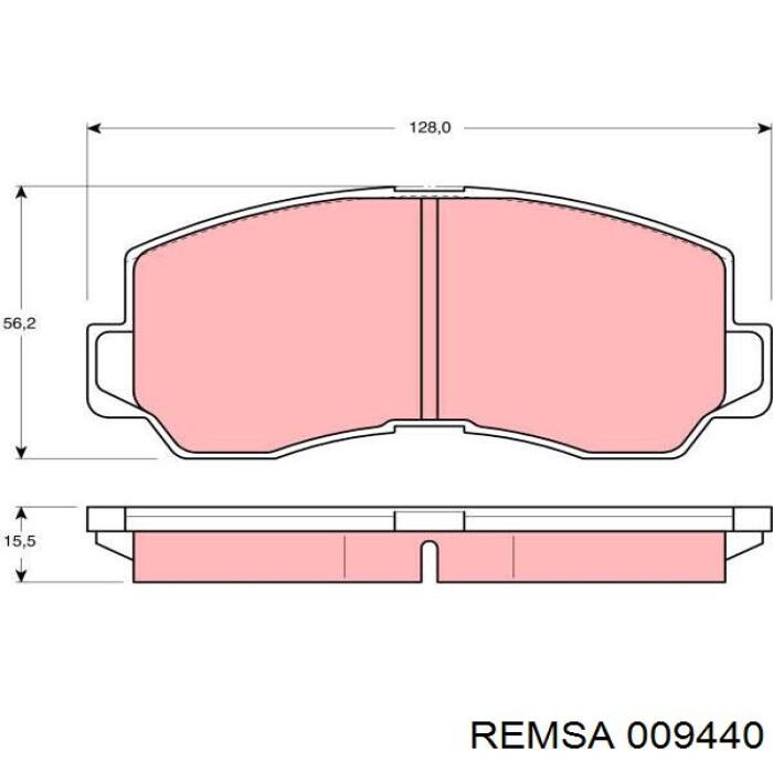 Колодки гальмівні передні, дискові 009440 Remsa