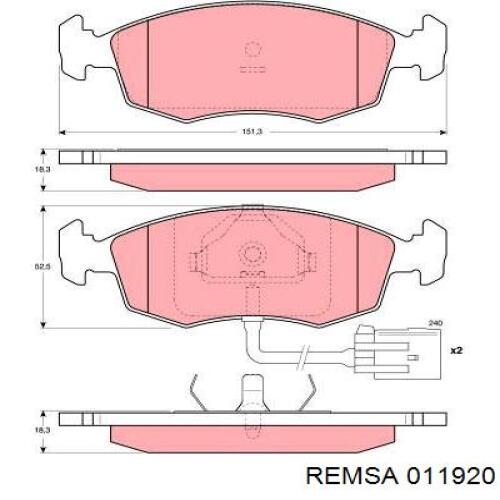 Тормозні колодки Remsa 011920