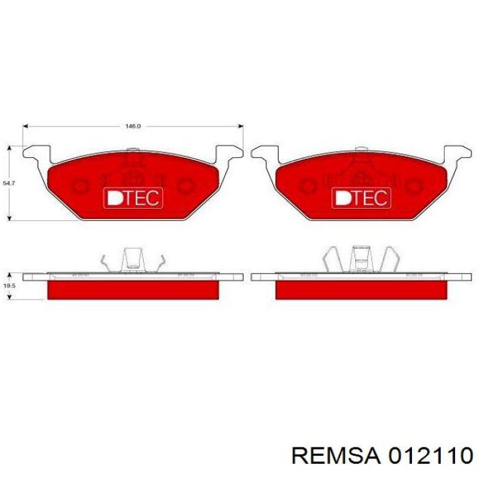 012110 Remsa колодки гальмівні передні, дискові