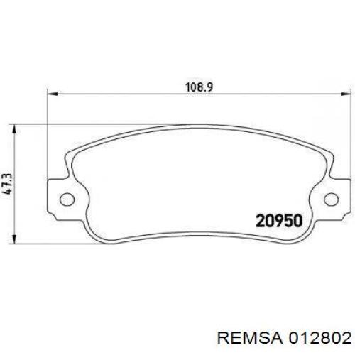 Купити 012802 Remsa Колодки гальмівні передні, дискові