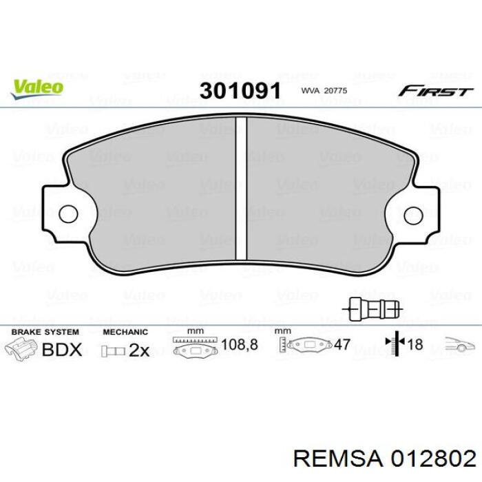 Гальмівні колодки Remsa 012802 ціна, від 10.66 USD