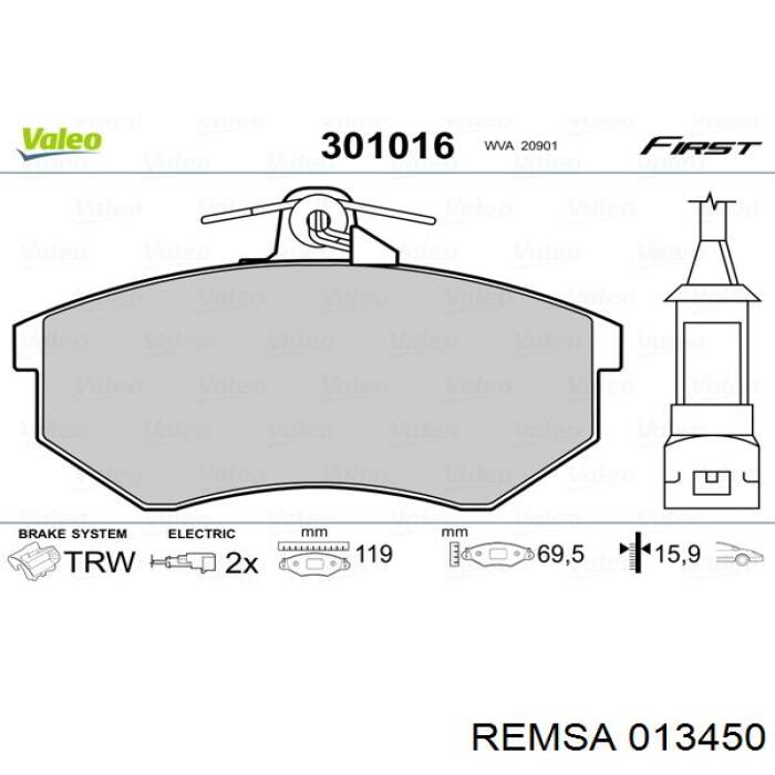 Гальмівні колодки Remsa 013450 ціна, від 24.02 USD