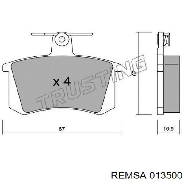 Задні гальмівні колодки Remsa 013500 ціна, від 19.16 USD
